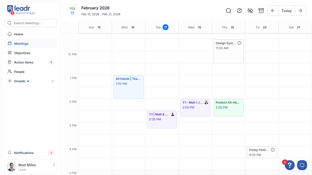 Workweek Calendar